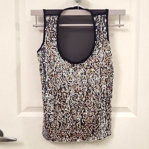 Silver Metallic Tank Top